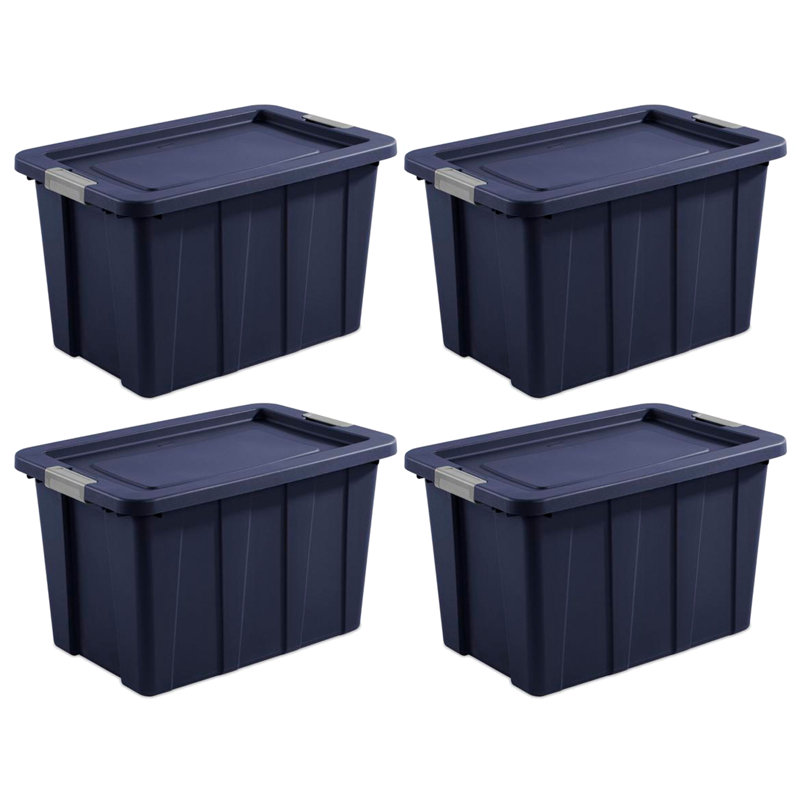Bac de rangement en plastique 30 gallons avec couvercle verrouillable Sterilite Tuff1 (paquet de 4)