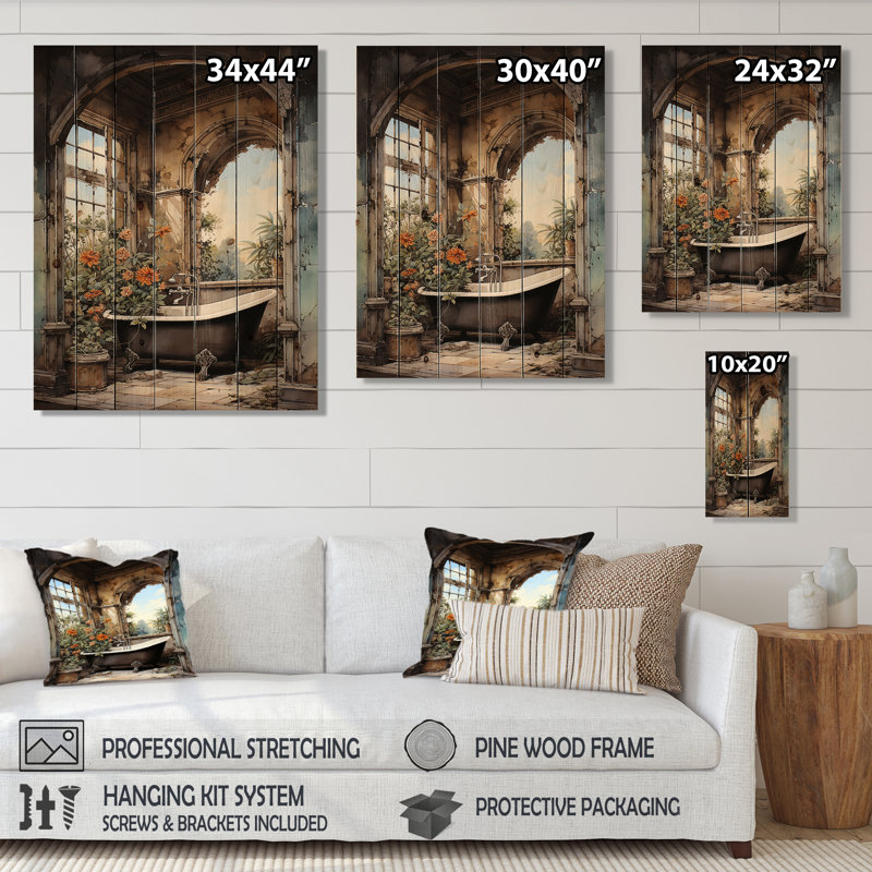 " Bathroom Vintage Tiles IV ", 20" H x 10" W x 0.78" D