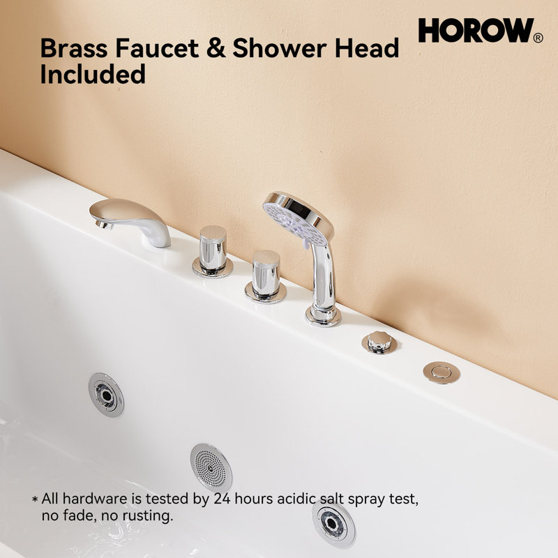 59" Whirlpool Bathtub With Left Drain, Left