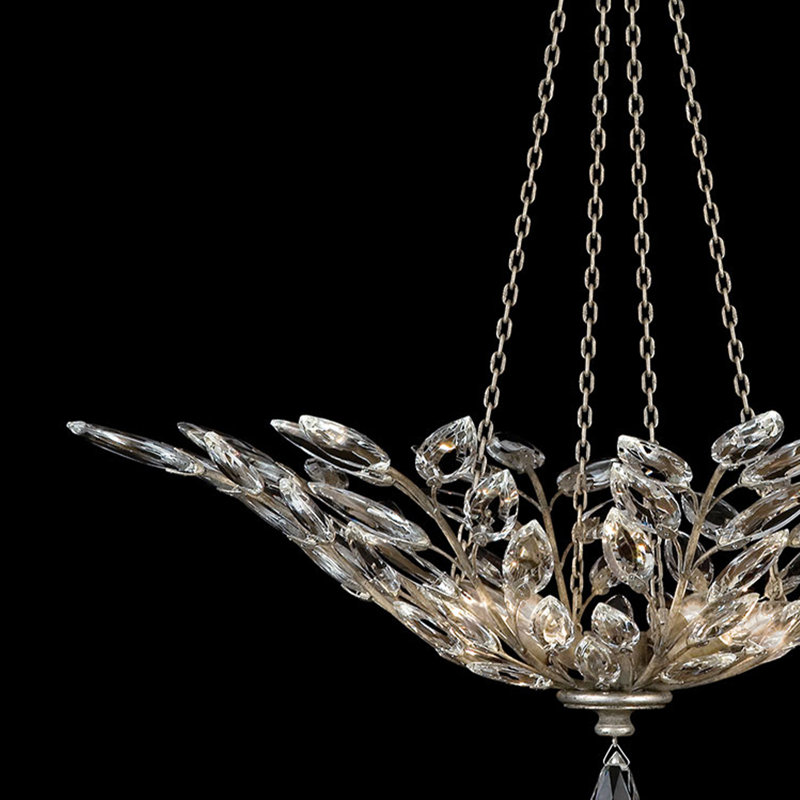 Crystal Laurel - Light Unique/Statement Pendant, 15"