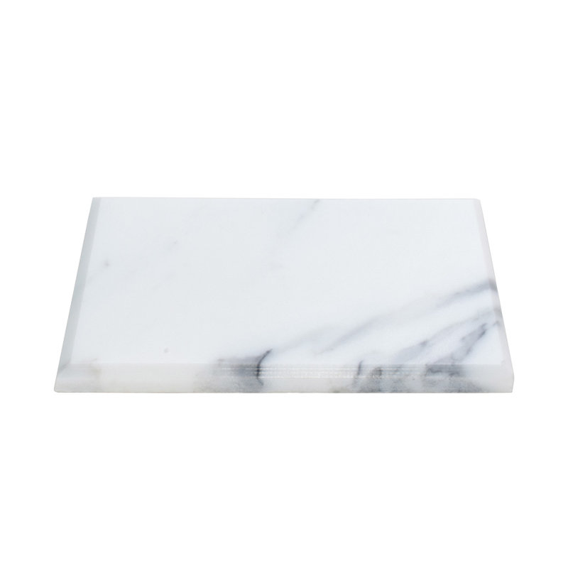 3" X 6" Beveled Marble Subway Tile, White