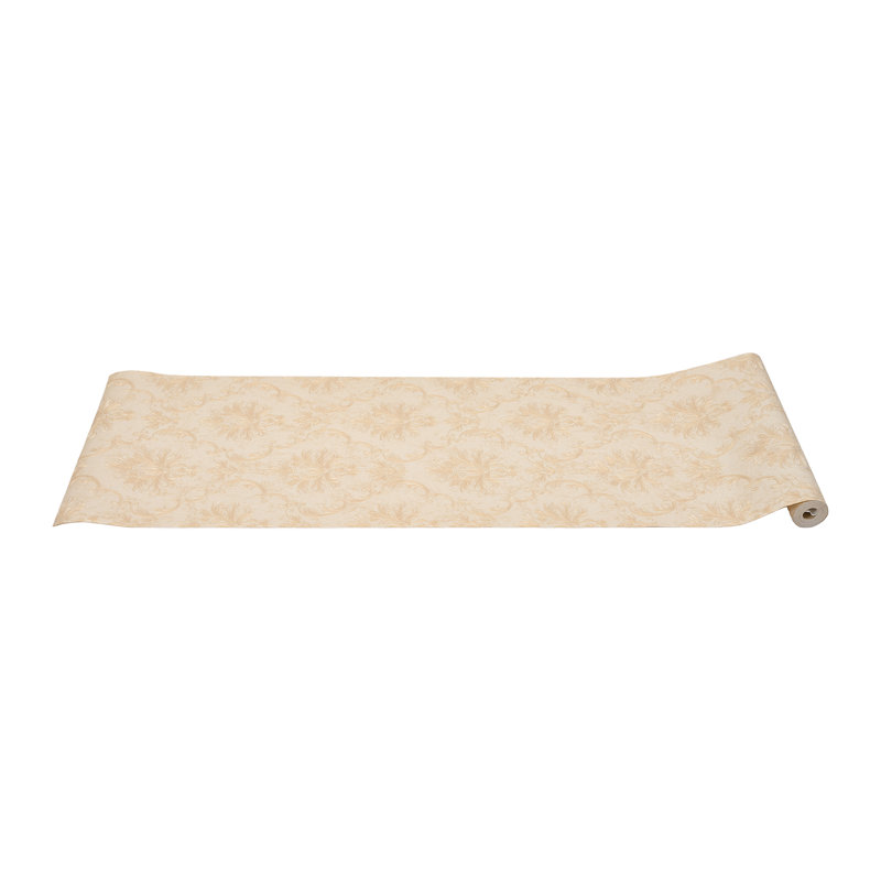 Non-Pasted Non-Woven 3D Embossed Wallpaper Roll, Beige/Gold