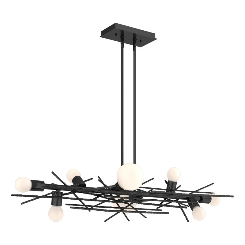 Brindille 8 - Light Kitchen Island Linear Pendant, Ink
