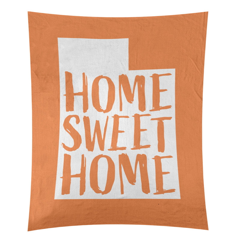 Tapisserie murale Home Sweet Utah, H 104 po x l 88 po, Orange