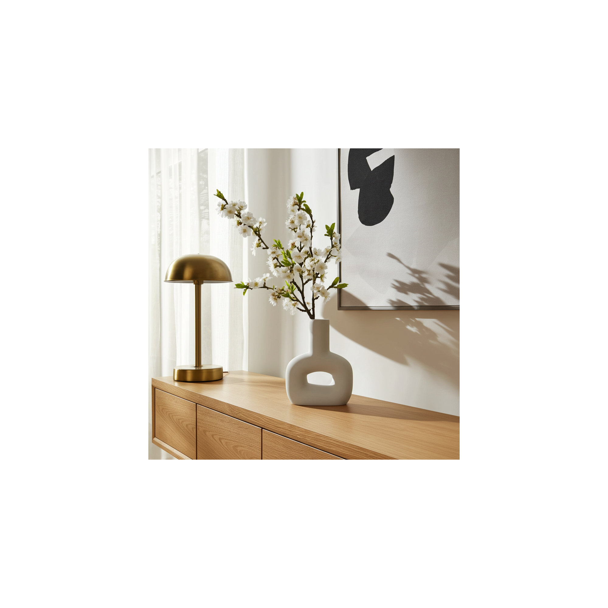 Sagebrook Home Rachael Artistic Modern Ceramic Vase, White