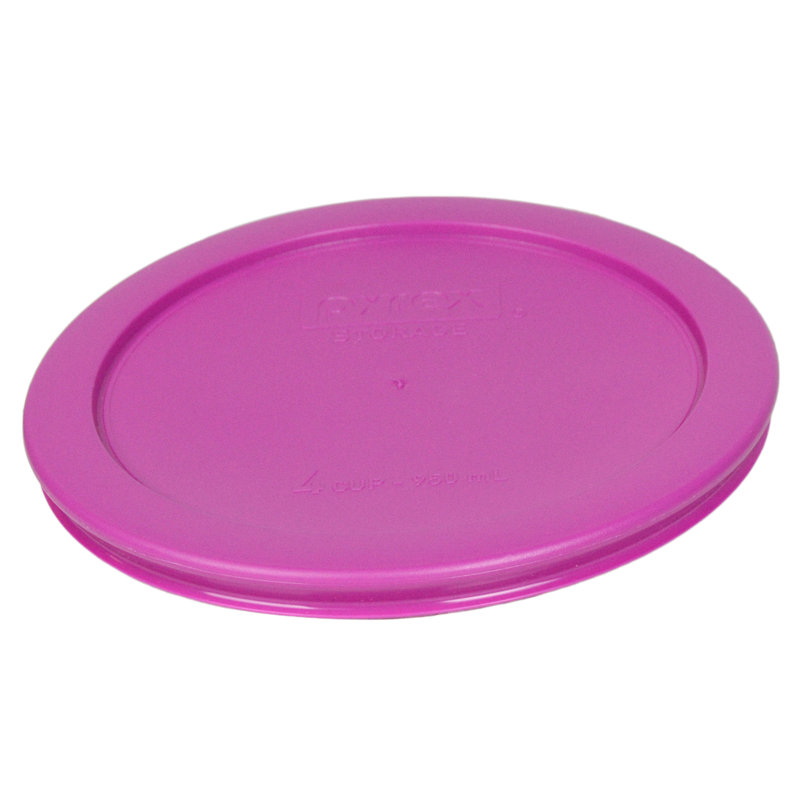 (1) bol en verre de 4 tasses Pyrex (1) et (1) couvercle en PC (7201), Rose baie