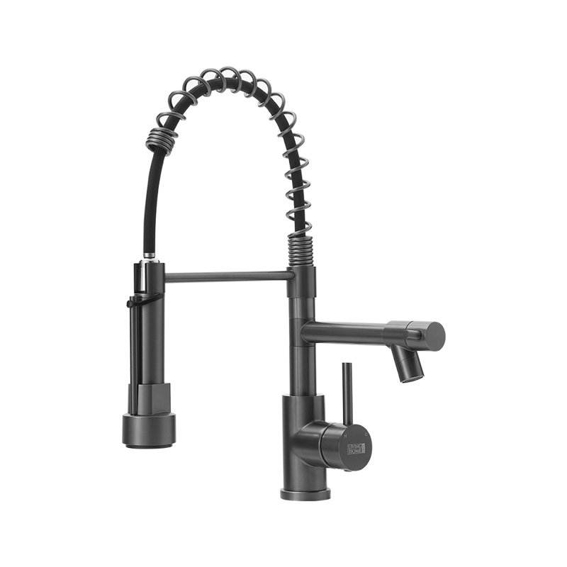 Belfry Kitchen Lippencott Pull Down Kitchen Faucet, Grey