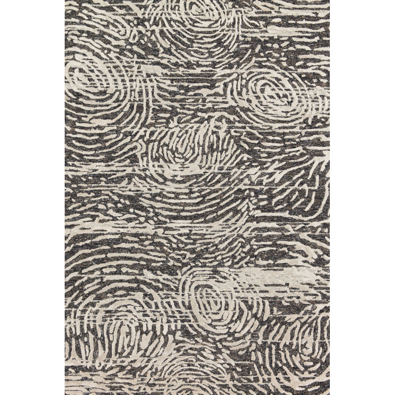 Tapis gris touffeté à la main Rusch, Rectangle 7 pi 9 po x 9 pi 9 po