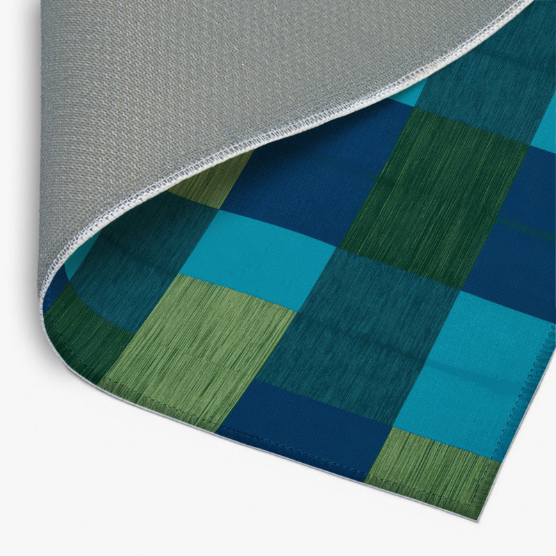 Tapis d'intérieur et d'extérieur à carreaux bleu, Rectangle 4pi x 6 pi