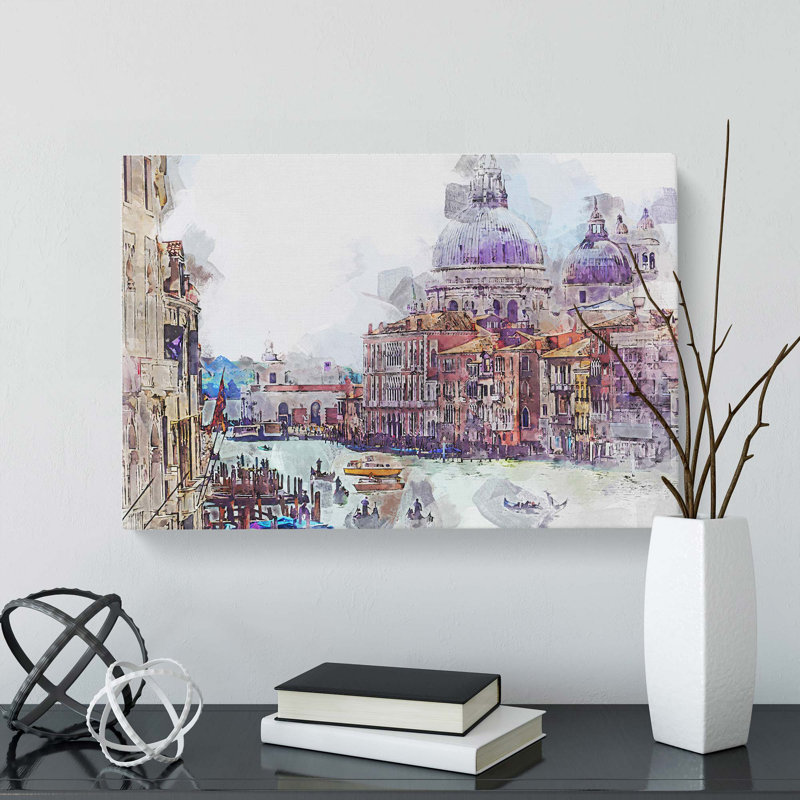Canal Through Venice Italy in Abstract - Wrapped Canvas, 35cm H x 50cm W x 3cm D