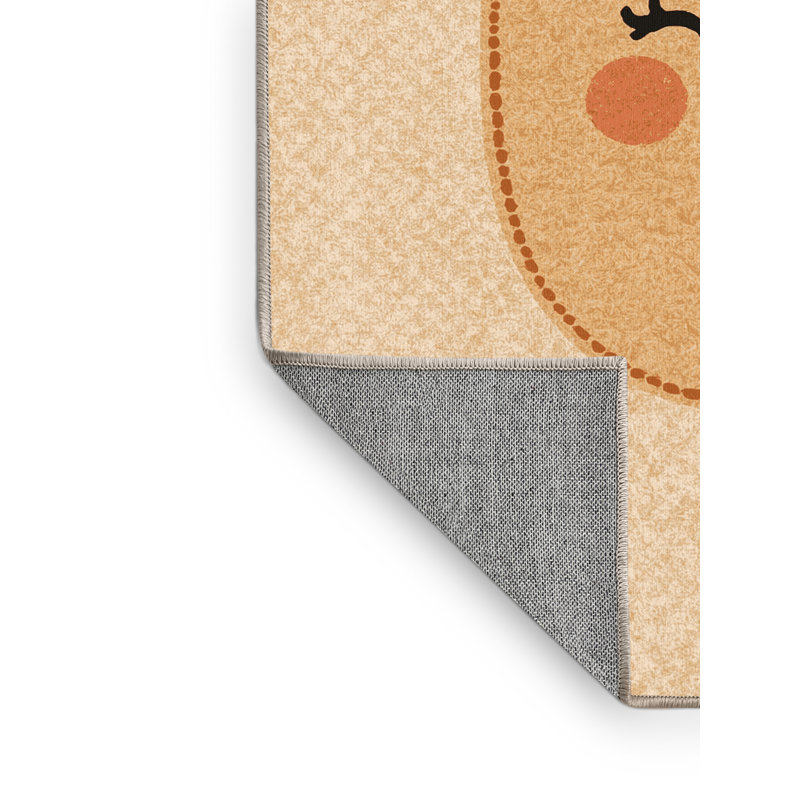 Tapis abstrait moderne et contemporain lavable à la machine Tribeca Thanksgiving - beige, 8 x 10