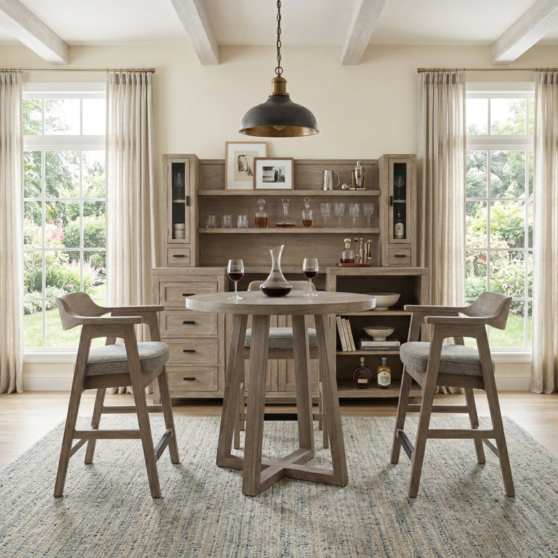  Mia Round Counter Height Table, Wheat, 36" H x 44" L x 44" W