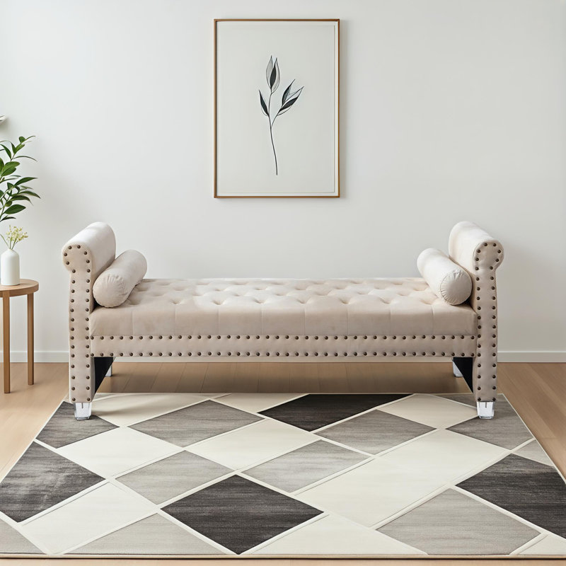 Banc Stephenie, Velours beige