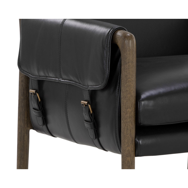 Rauno Leather Arm Chair, Brown, Black