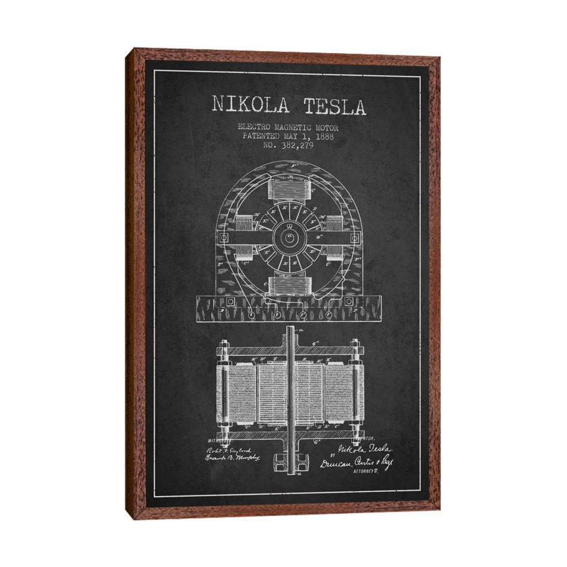 Electro Motor by Aged Pixel - Print on Canvas, Classic Brown Wood Framed, 66.04 cm H x 45.72 cm W