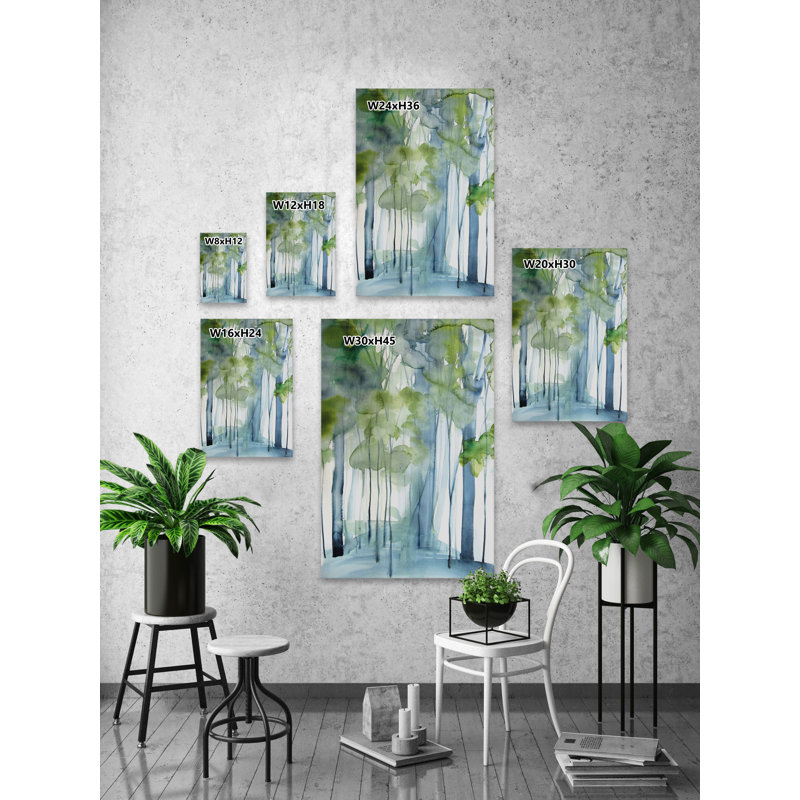 Reproduction d’art sur toile tendue « new growth » par christine lindstrom, H 36 po x l 24 po