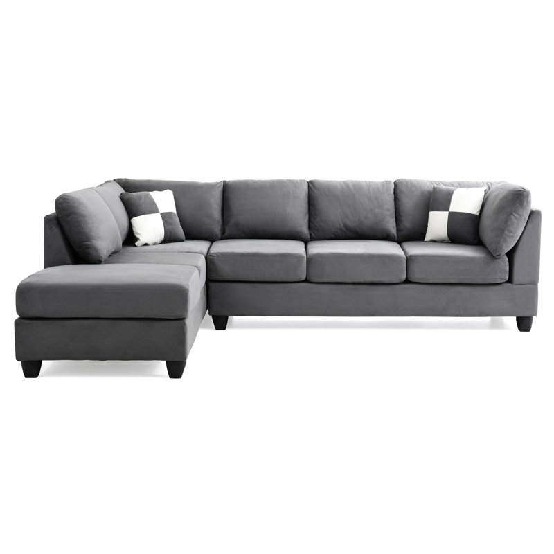 Canapé modulaire gris rembourré de mousse avec ressorts ensachés, dossiers amovibles pour soulager le stress et agencement