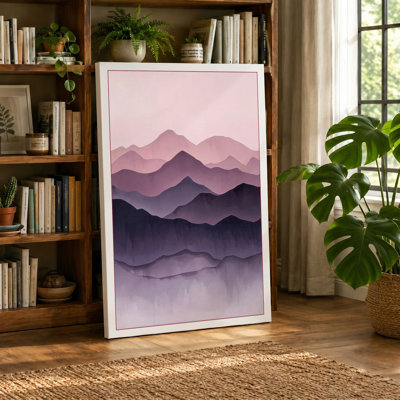 Mountains at Dusk Scandinavian - Wrapped Canvas
