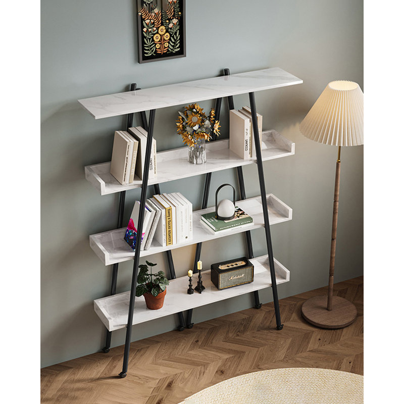 Bibliothèque moderne et moderne, H 59,1 po x l 39,4 po x P 11,8 po, Blanc