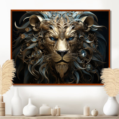 Radiant Luminous Bronze Lion II - Lion Framed Art