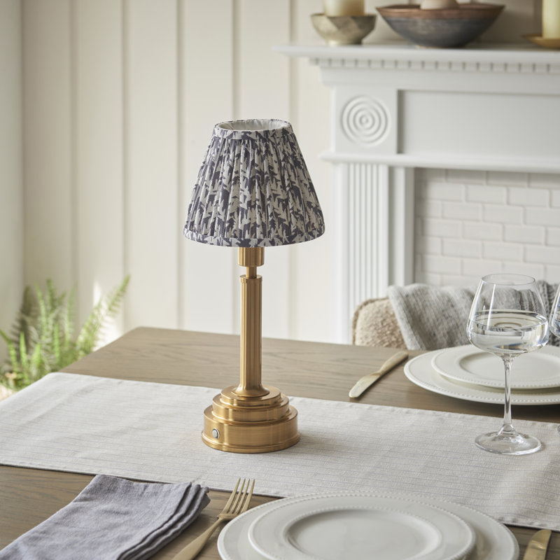 Upton Rechargeable Metal Table Lamp, Pearl Grey