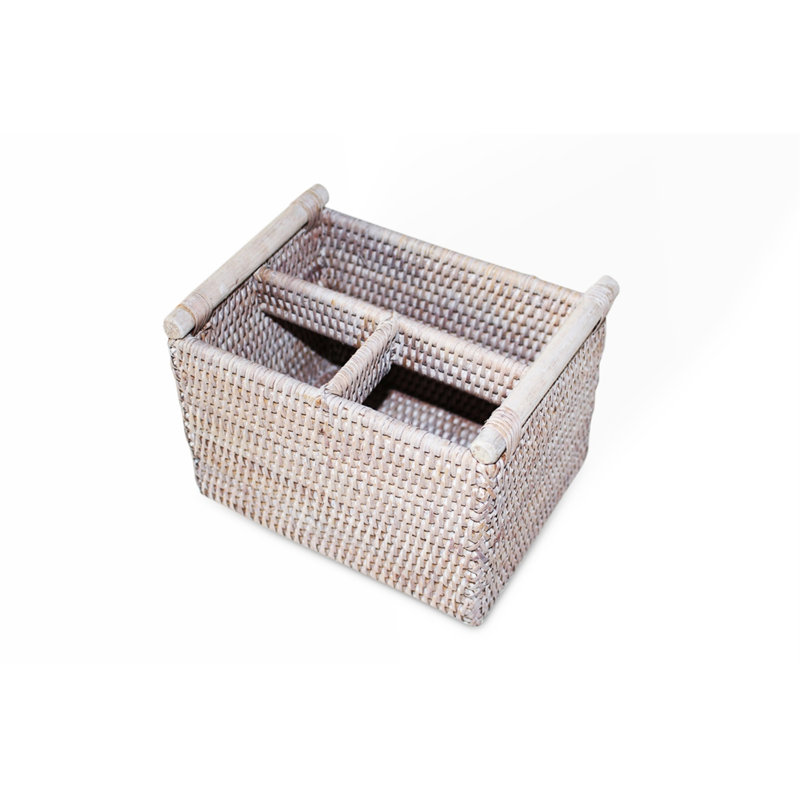 Remote Control Basket, White Wash