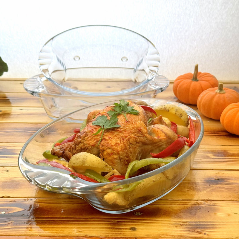 Prima Clear Cristalline Glass Oblong Oven Dish Set of 3