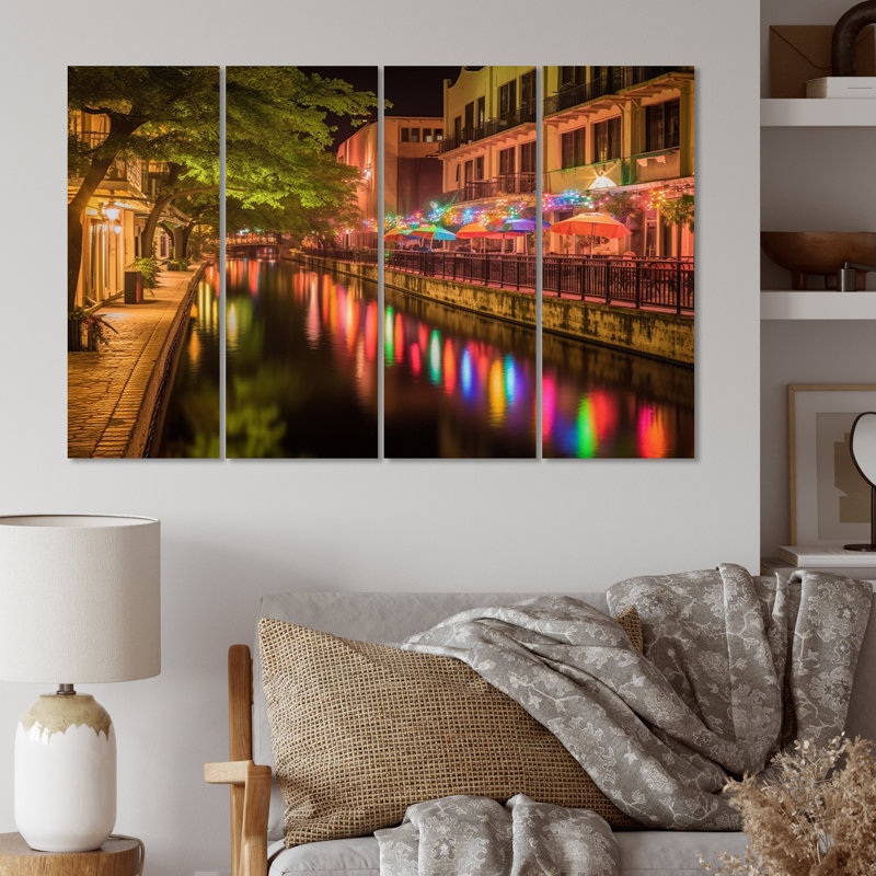 Venetia - Texas, art mural sur toile - 4 panneaux