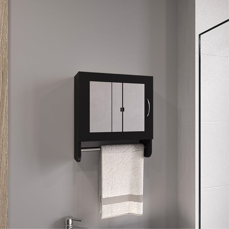 White Mirror Medicine Cabinet With Towel Rack, 19.7" H X 17.7" W, Two Interior Shelves For Bathroom And Kitchen, Chic Space Saver Storage Option