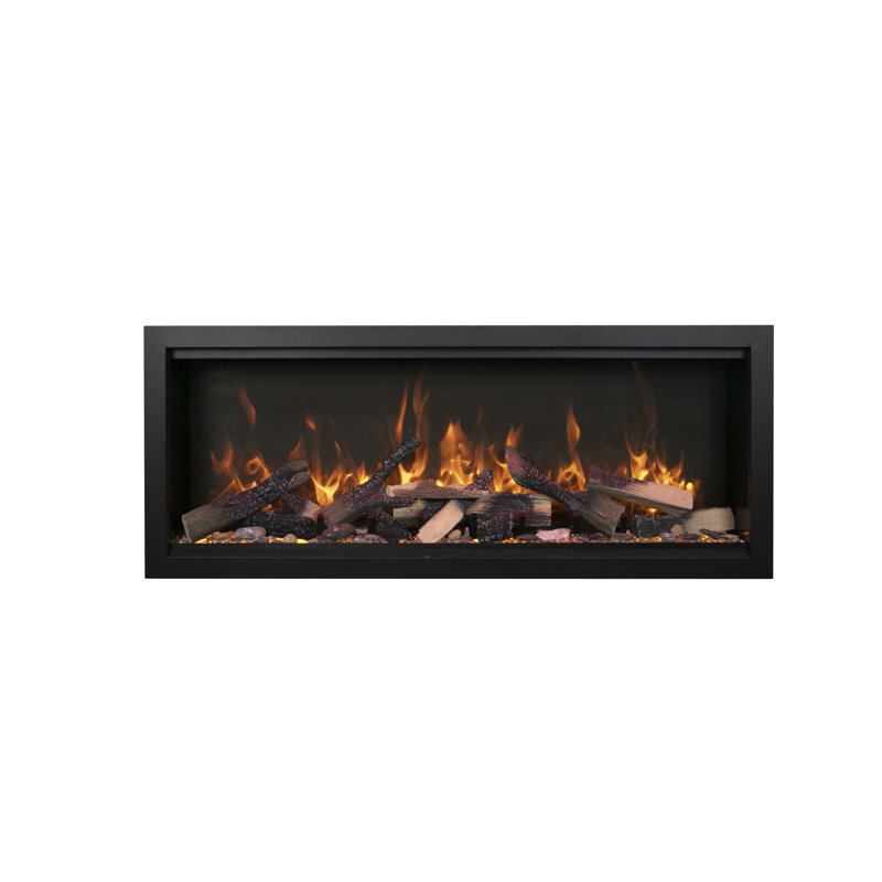 Black Electric Fireplace with 5000 BTU, 20.12" H x 34" W x 11.75" D