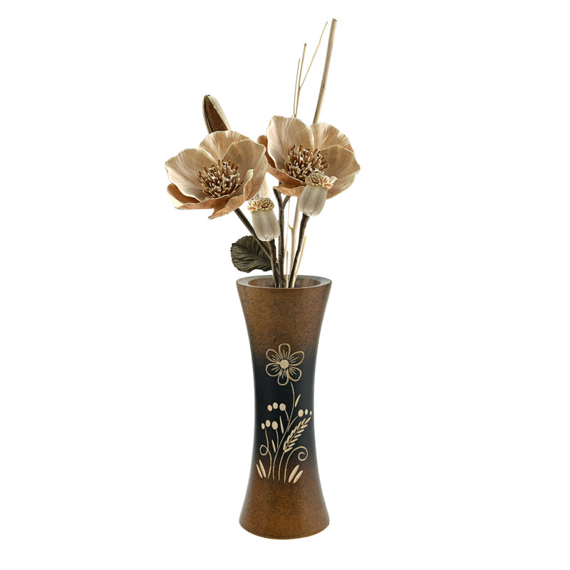 Vase de table en bois brun 8 po Rickett