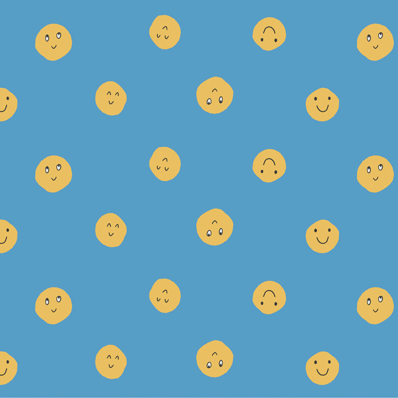 Happy News Smiles Blue Wallpaper