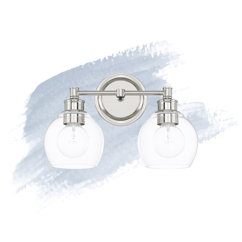 Warrenton 2-Light Dimmable Globe Vanity Light , Polished Nickel