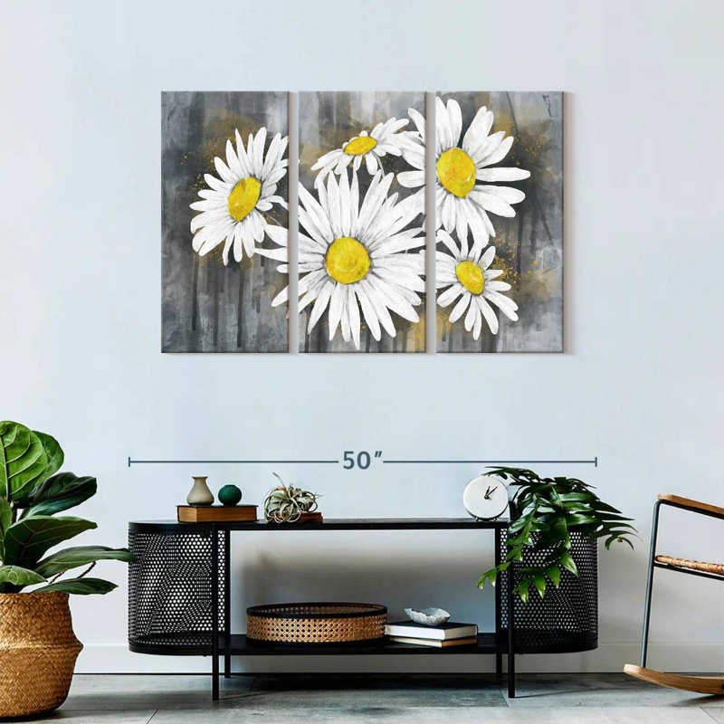 «Daisy Bunch», reproduction sur toile, H 28 po x l 45 po x P 1,25 po