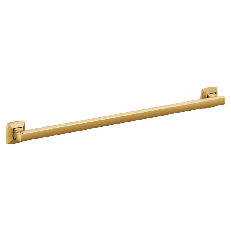 Moen Voss Stainless Steel Transitional Bathroom Grab Bar, 3.12" H x 27.12" W x 2.62" D, Brushed Gold
