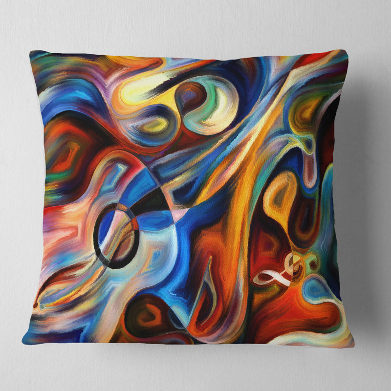 Abstract Throw Pillow, Red/Blue, 18" x 18", Throw Pillow