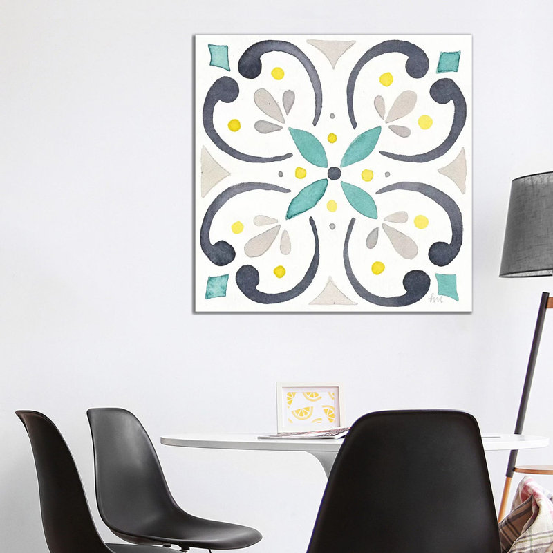 Garden Getaway Tile IV White by Laura Marshall - Wrapped Canvas Painting, 93.98cm H x 93.98cm W x 1.91cm D
