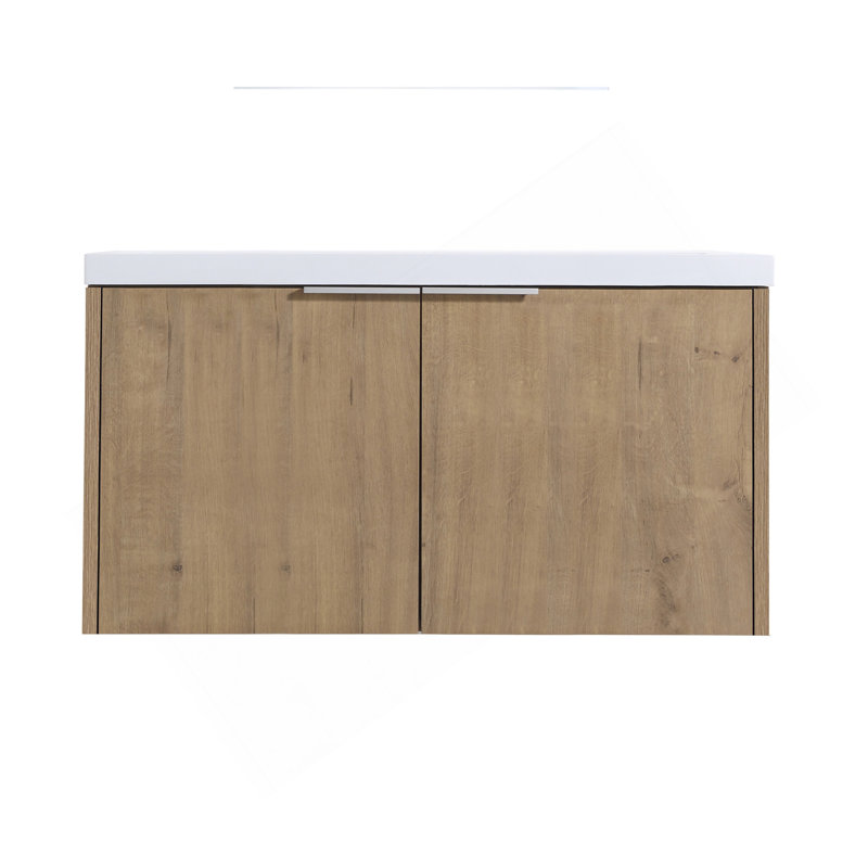 Meuble-lavabo à fixation flottante 36 po avec porte à fermeture en douceur et 2 portes Modern Design, 36"