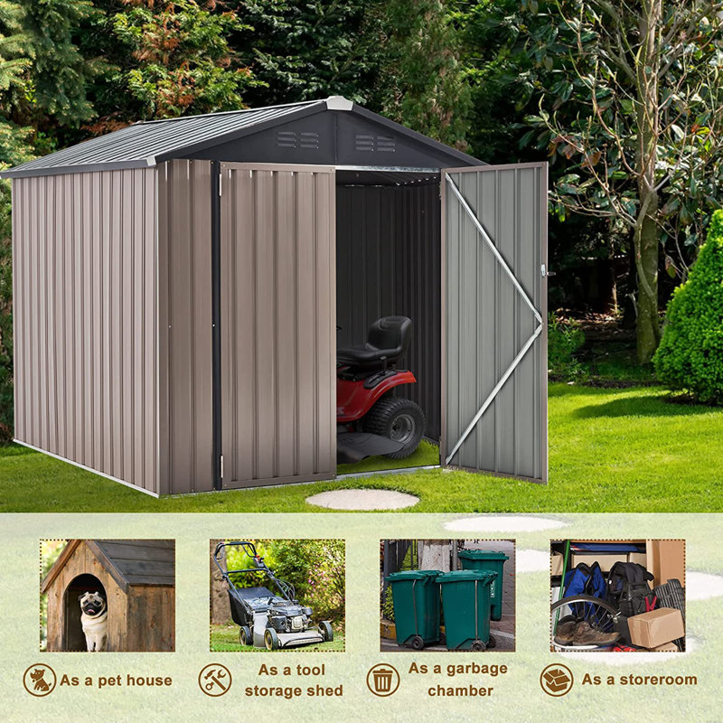 6 ft. W x 6 ft. D Metal Storage Shed