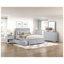 Commode pour enfants à 5 tiroirs en gris - rangement pour chambre en bois d'ingénierie et placage de pin avec tiroirs en queue d'aronde