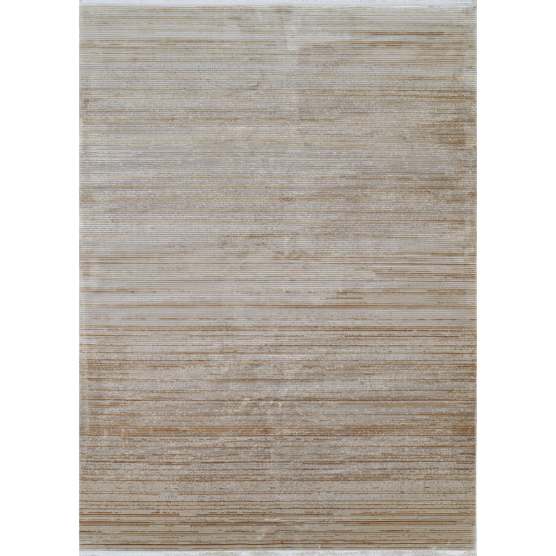 Tapis abstrait en or, Tapis de couloir 2 pi 7 po x 7 pi 2 po