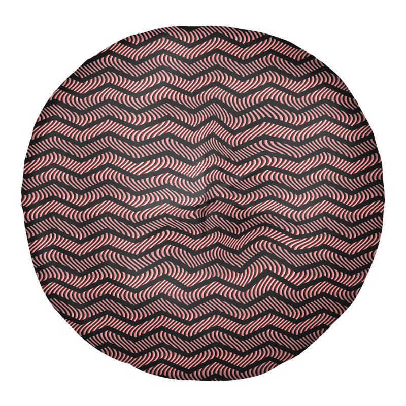 Coussin Rhonda, 30 x 30, Noir et rouge
