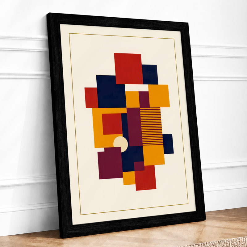 Blocks Geometric - Print, A2 - 59.4 x 42.0 cm, Black