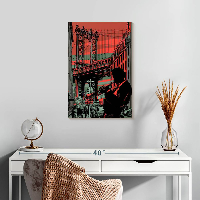 Lilie Brooklyn Jazz Trumpeter, H 24 po x l 16 po