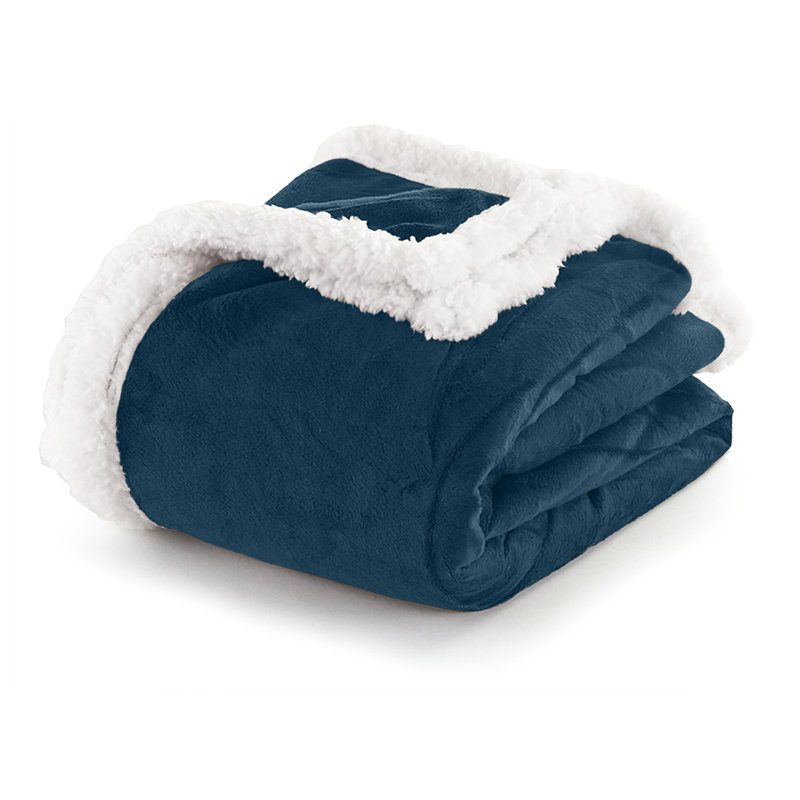 Infinity Throws Chevron Hand Woven Throw Blanket, Indigo