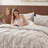 Bedsure Queen Burgundy Pintuck Bed-in-a-Bag - Ivory Pinch Pleat Comforter Set with Sheets, Pillowcases & Shams (Set of 7)-110327223-105523204