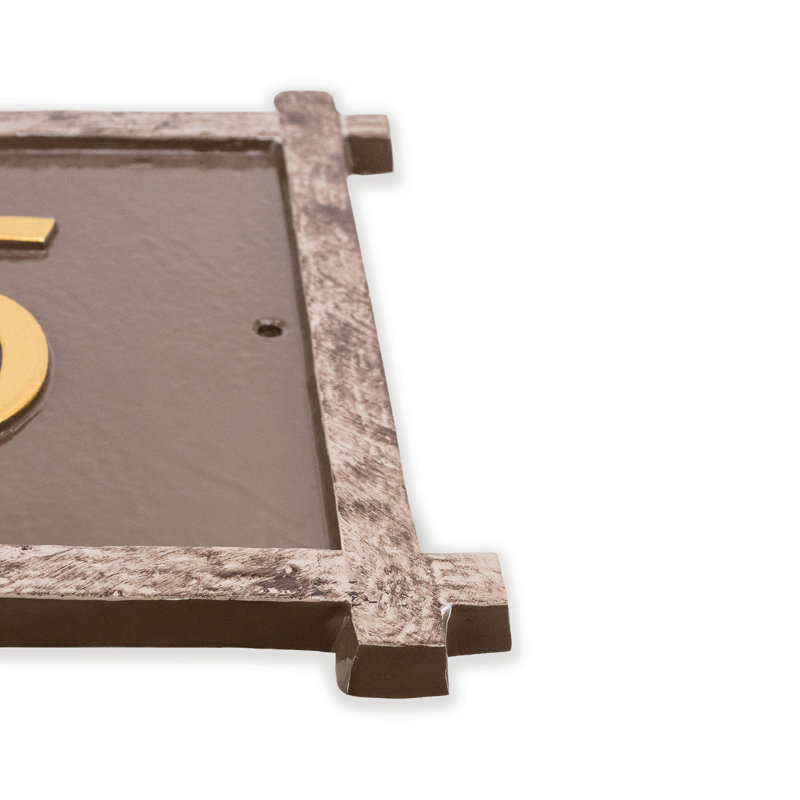 Plaque d’adresse murale sur 1 ligne, Gris / Blanc, Oui