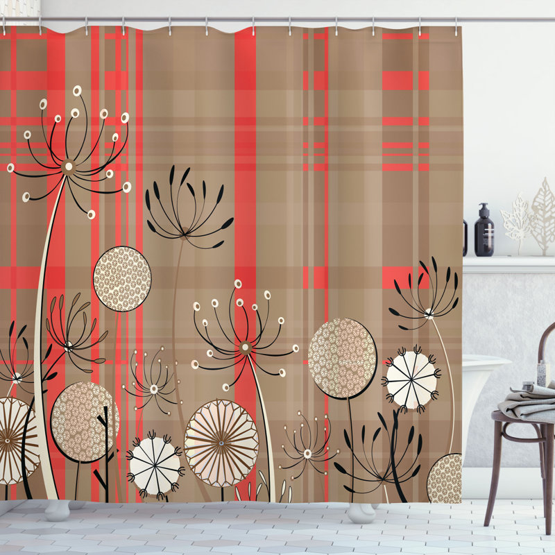 Shower Curtain with Hooks Included, 70"H x 69"W