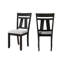 2 chaises de salle à manger de style transitionnel, bord rembourré couleur blé anthracite, en bois avec pieds carrés, 2 pièces, poteaux
