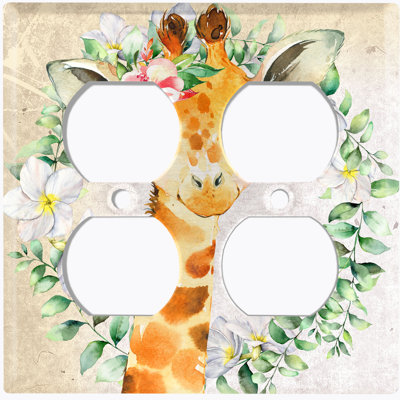 Assiette murale mignonne avec girafe et orange